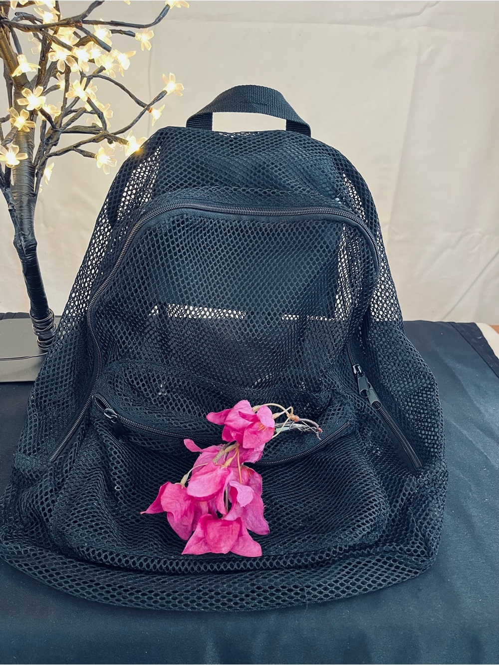 Black Mesh Backpack - Versatile Everyday Bag